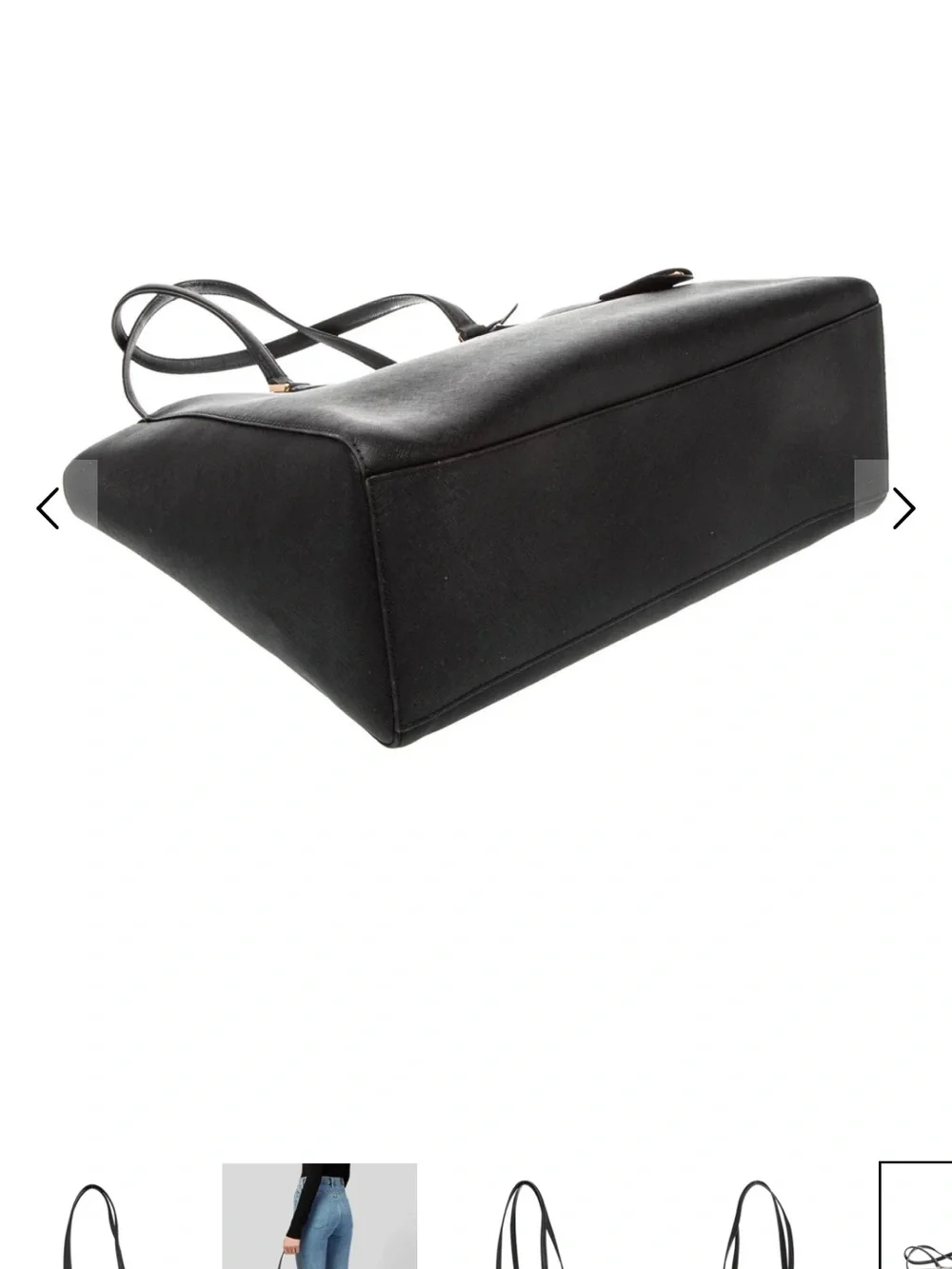 Tory Burch Black Leather Double-Handle Tote - Picture 4 of 7